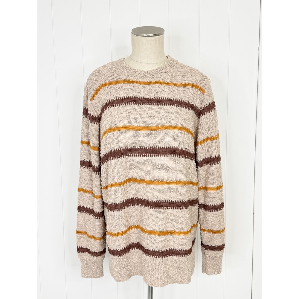 Mason & Belle Beige Striped Popcorn Knit Sweater NWT Size L Samu Stitch Fix‎